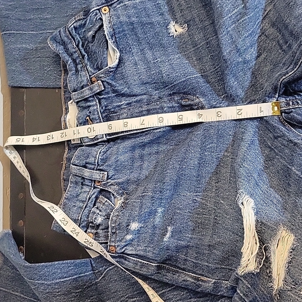 GARAGE JEANS Vintage Straight Distressed Raw Hem Crop Jean 01/25 - Picture 8 of 9